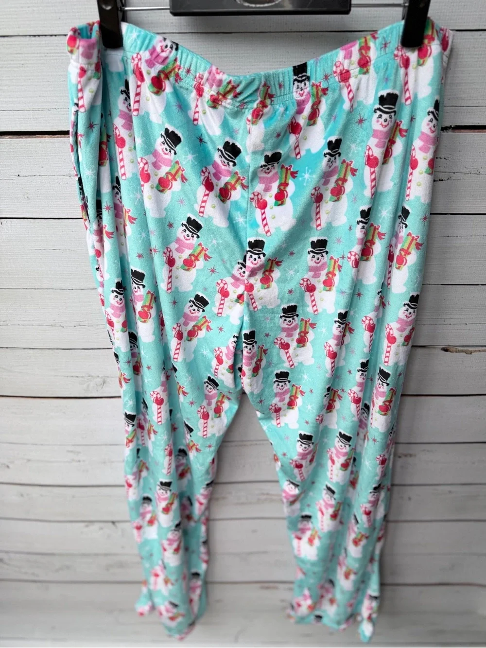 Holiday Time Mint Snowman Candy Cane Pajama Set
